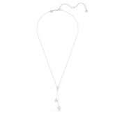 Dextera pendant, Round cut, Sphere and cube, White, Rhodium plated